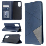 Samsung Galaxy S20 Case Rhombus Texture Wallet - Blue