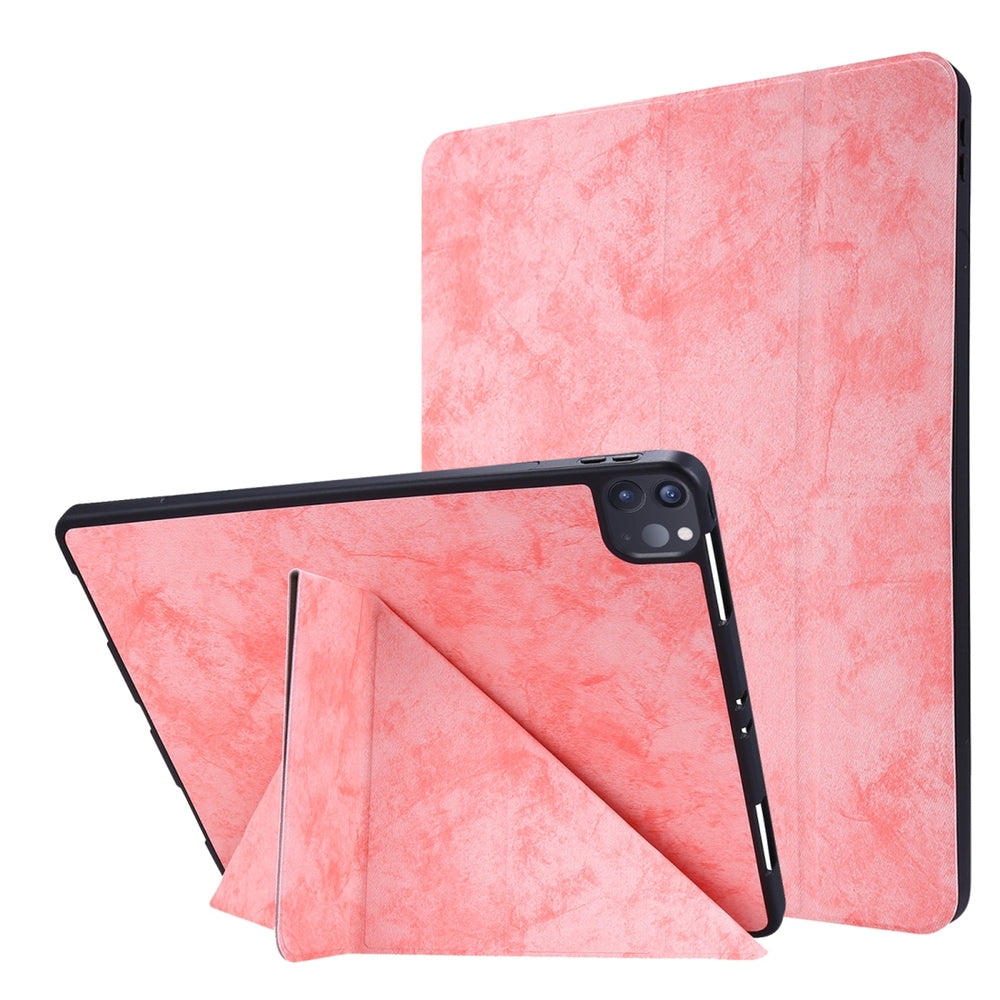 iPad Pro 12.9 2020 Case Marble Style Cloth Texture - Pink