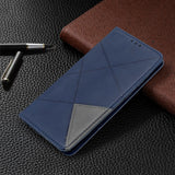 Samsung Galaxy S20 Case Rhombus Texture Wallet - Blue