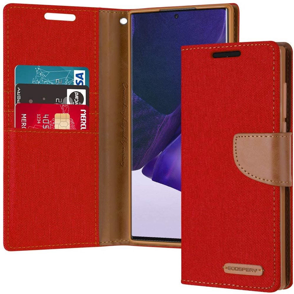 Samsung Galaxy Note 20 Ultra Case Mercury Canvas Diary Secure - Red