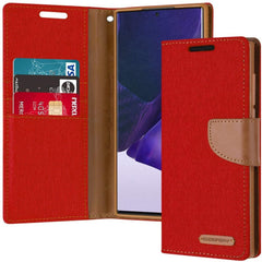 Samsung Galaxy Note 20 Ultra Case Mercury Canvas Diary Secure - Red