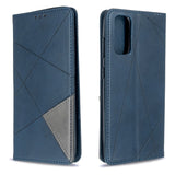 Samsung Galaxy S20 Case Rhombus Texture Wallet - Blue