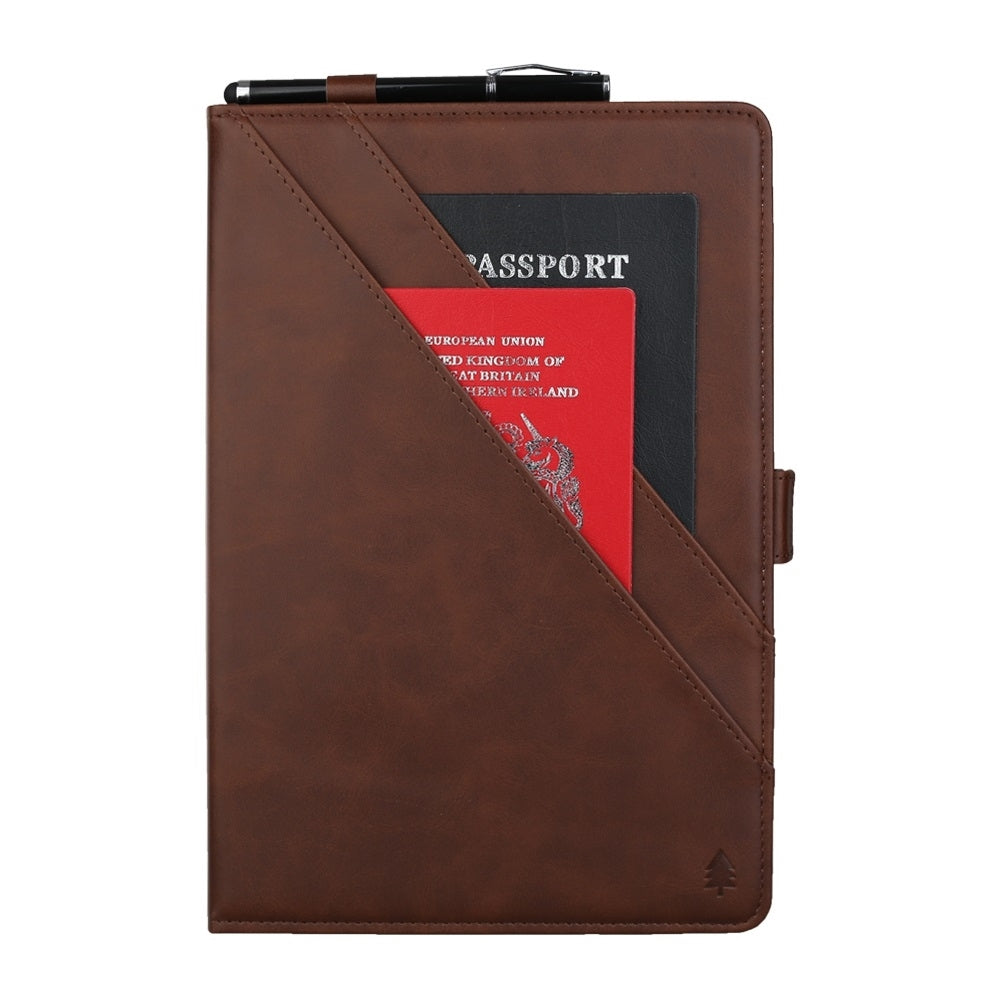 Samsung Tab S5e Case PU Leather with Pen Slot - Dark Brown