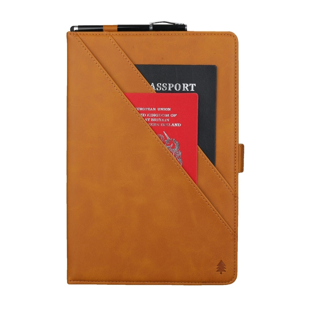 Samsung Tab A 10.1 Case PU Leather Flip Wallet - Brown