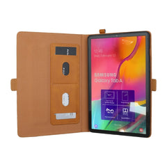 Samsung Tab A 10.1 Case PU Leather Flip Wallet - Brown