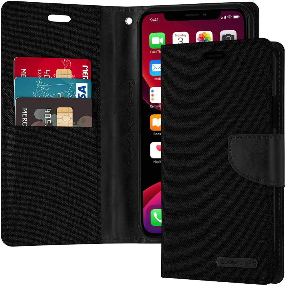 iPhone 12 Pro Max Case MERCURY GOOSPERY Canvas Diary - Black