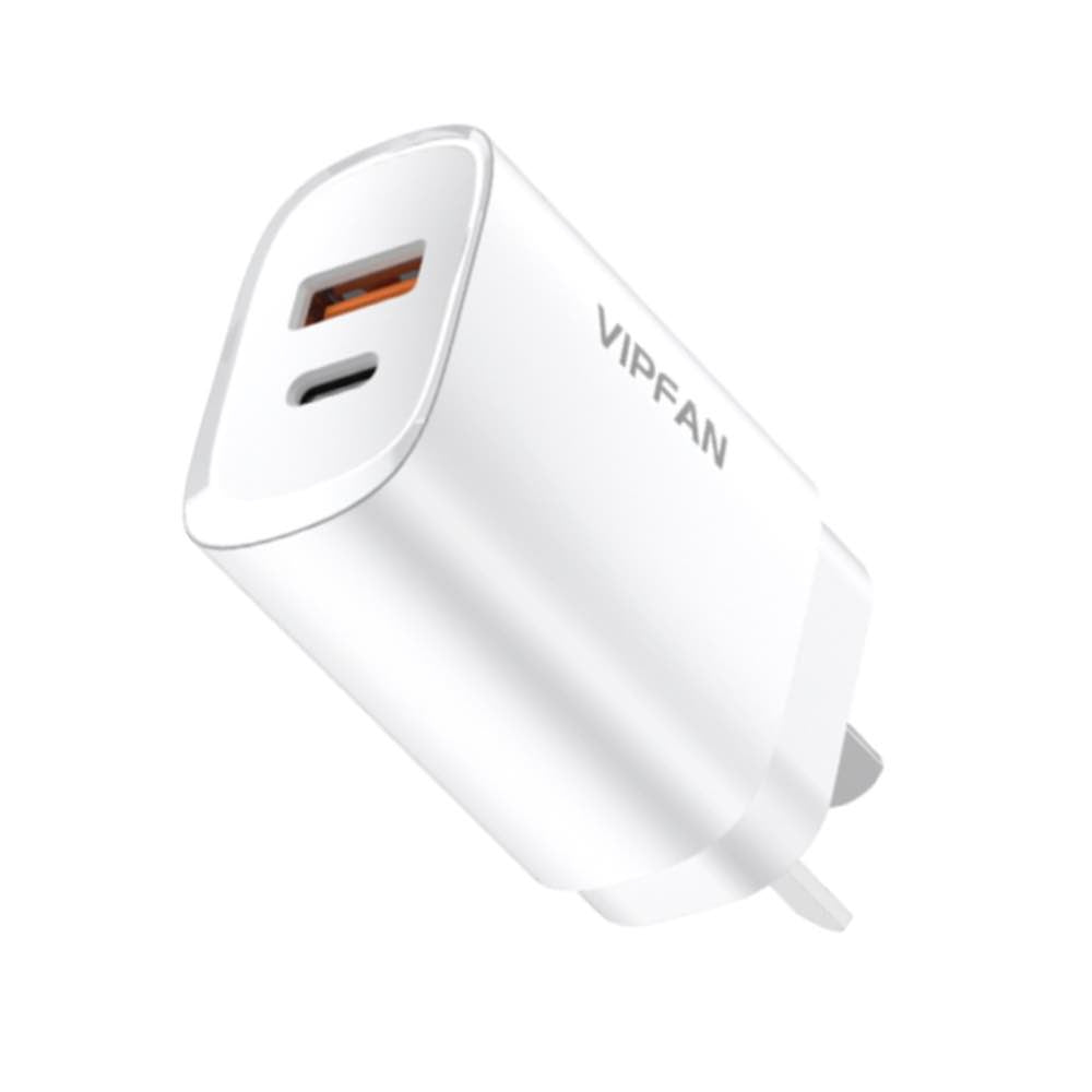 USB Wall Charger Fast Charge VFAN AU6 20W PD for iPhone, iPad, Samsung