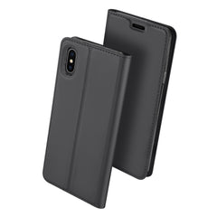 iPhone XS Max Case Made With PU Leather + TPU - Grey