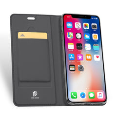 iPhone XS Max Case Made With PU Leather + TPU - Grey