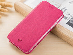 iPhone XS Max Case VILI DMX Cross Texture PU Leather - Rose