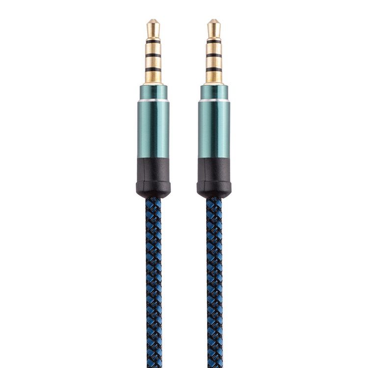 Stereo Audio Aux Gold-Plated 3.5 mm Cable 1.5M - Blue