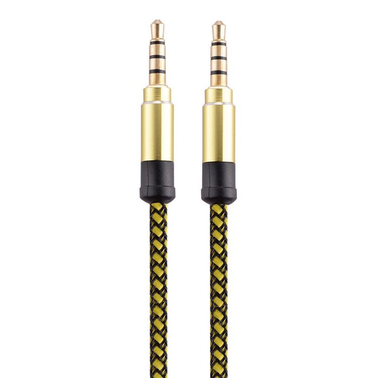 Aux Cable Gold-Plated 3.5 mm Stereo Audio 1.5M - Yellow