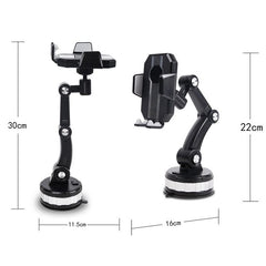 Car Phone Holder Big Suction Cup Multi-Angle Adjustment - Black