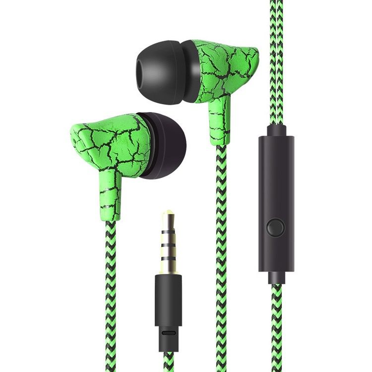 Earphone Wired Headset Super Bass Sound With Mic - Green