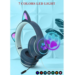 Gaming Headphones Cat ear design, cute and fashionable - Black