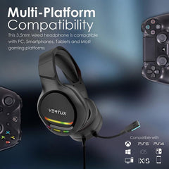 Gaming Headphones Over-Ear Wired Ergonomic Noise Isolating VERTUX