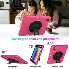 iPad 10 2022 Case Shockproof With Pen Slot & Shoulder Strap - Rose Red