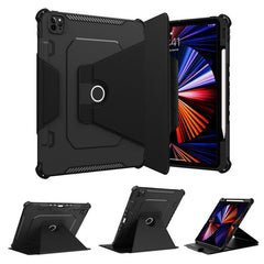 iPad Pro 12.9 Case Shockproof With Pen Slot & Rotation Design - Black