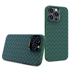 iPhone 14 Plus Case Woven Shockproof Protective - Green