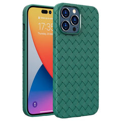 iPhone 14 Pro Case Woven Shockproof Protective - Green