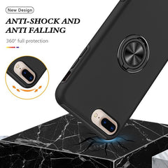 iPhone 8 Plus / iPhone 7 Plus Case with Metal Ring Holder - Black