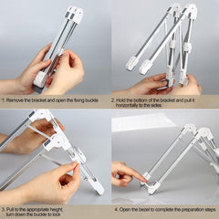 Laptop Stand Height Extender Holder Folding Portable Aluminum Alloy - White