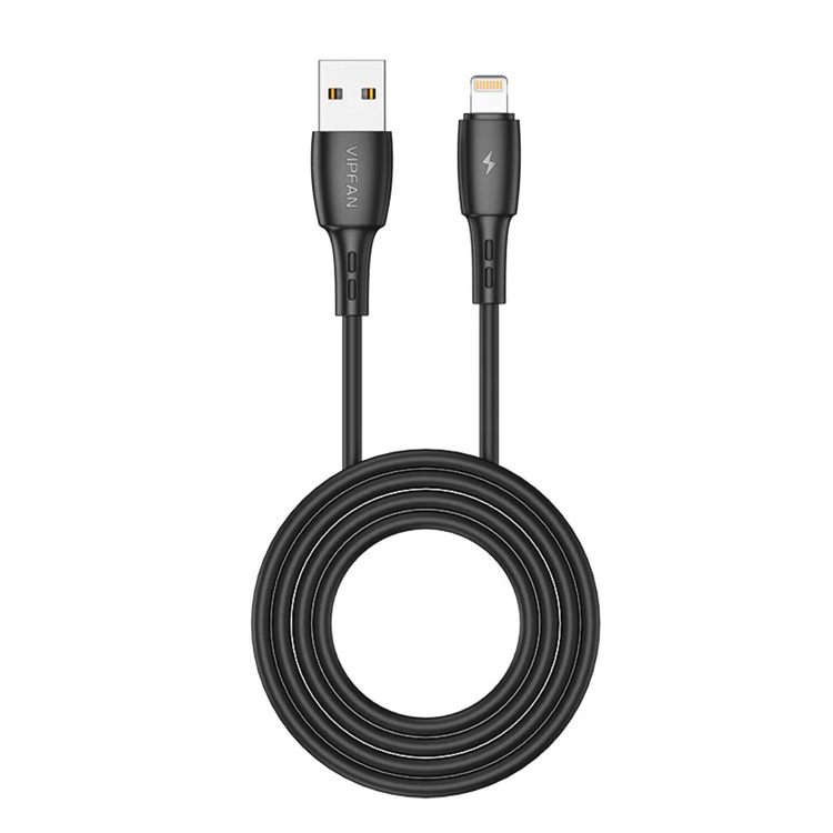 Lightning Cable 3M VIPFAN USB 3A Fast Charge - Black