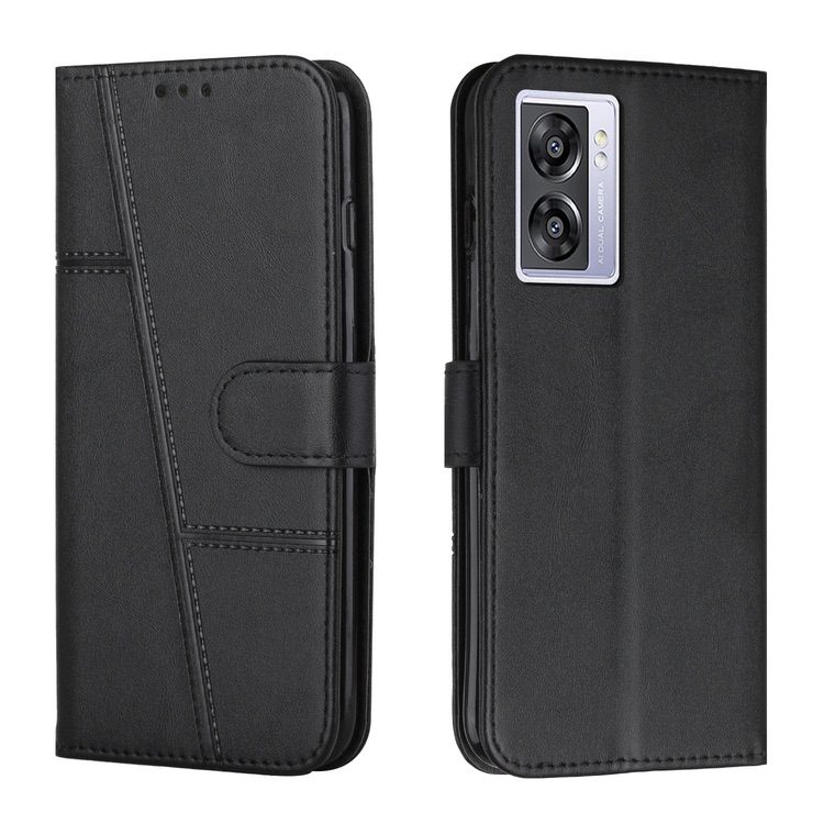 OPPO A77 5G / A57 5G Case Stitching Calf Texture - Black