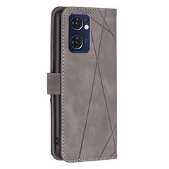 OPPO Find X5 Lite Case Magnetic Buckle Rhombus Texture - Grey