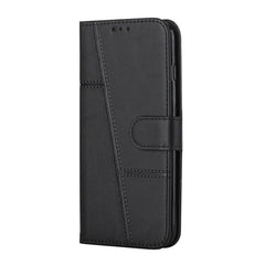 Samsung Galaxy A13 4G Case Stitching Calf Texture Secure Flip - Black