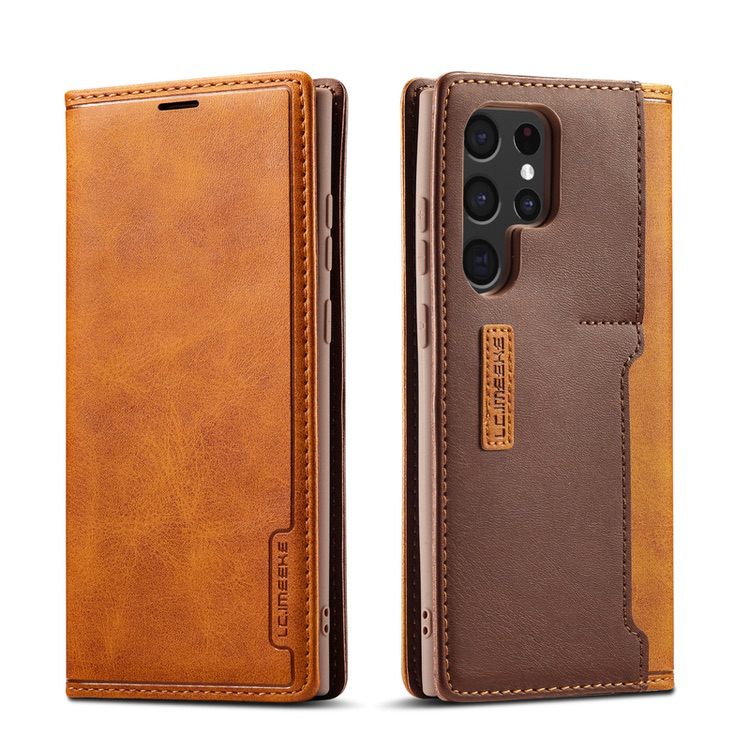 Samsung Galaxy S22 Ultra 5G Case LC.IMEEKE Secure Flip - Brown