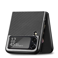 Samsung Galaxy Z Flip 4 5G Case Cross Pattern Slim PC Protective - Black