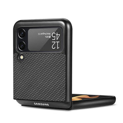 Samsung Galaxy Z Flip 4 5G Case Cross Pattern Slim PC Protective - Black