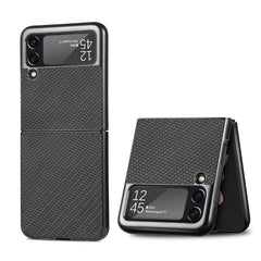 Samsung Galaxy Z Flip 4 5G Case Cross Pattern Slim PC Protective - Black