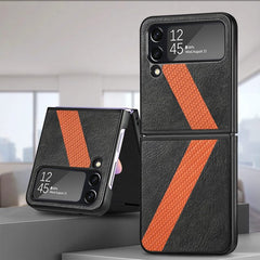 Samsung Galaxy Z Flip 4 5G Case Fiber Stitching Shockproof - Black