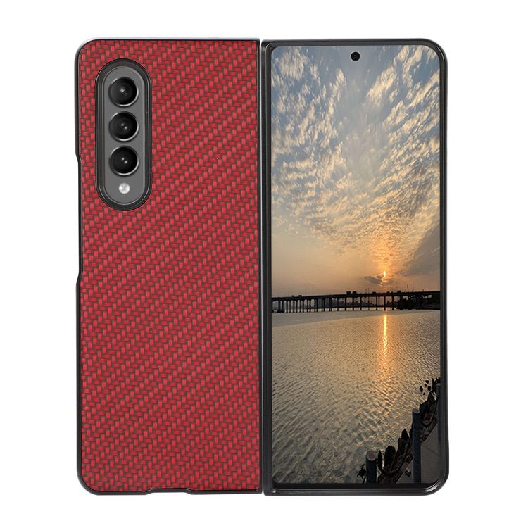 Samsung Galaxy Z Fold 4 5G Case Secure Carbon Fiber Texture - Red