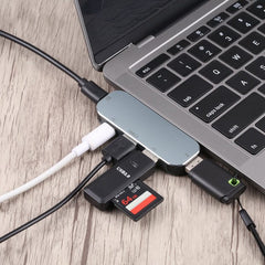 USB Hub - USB C Male to Dual USB C + Dual USB + USB 3.0 Female Adapter