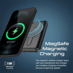 15W PROMATE 10000mAh Wireless Charging Power Bank Magnetic Qi