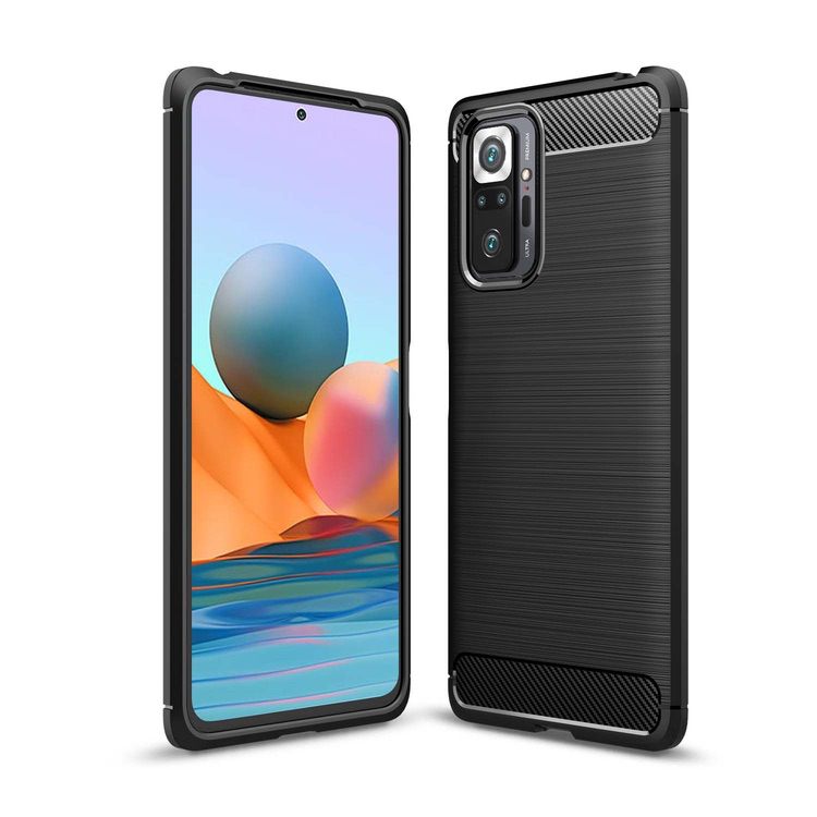 Xiaomi Redmi Note 10 Pro Case Brushed Texture Carbon Fiber - Black